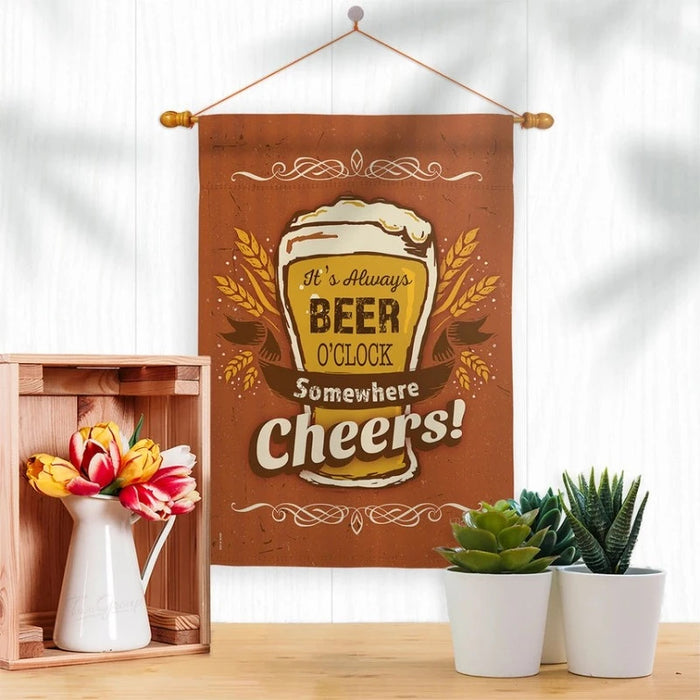 It's Always Beer O'Clock Banner Flag