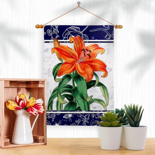 Orange Lilies Banner Flag