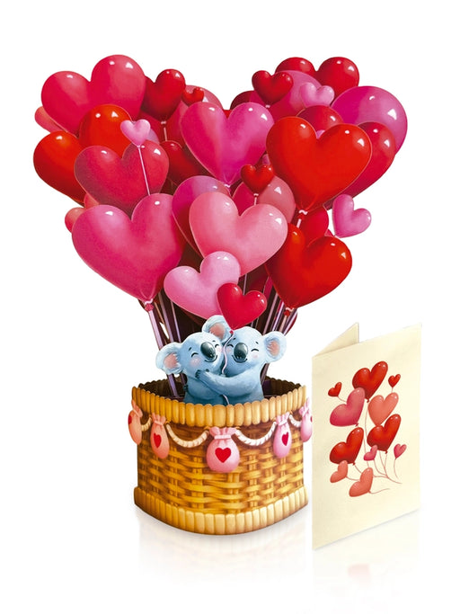 Mini Heart Balloons Pop-Up Bouquet w/ Note Card
