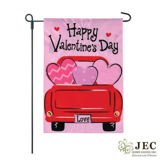 Valentine's Day Truck Garden Flag