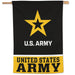 U.S. Army flag with yellow star and text on a black background