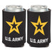 US Army Logo Can Cooler, shown with front and back design