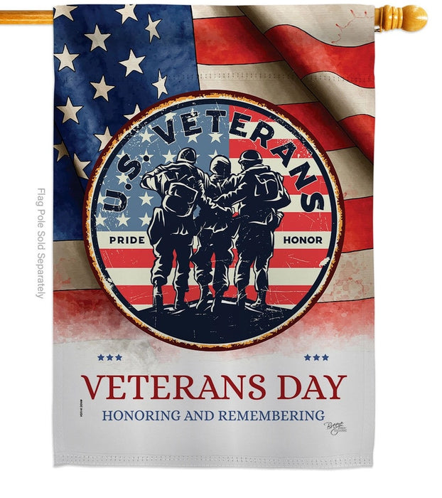 Remembering Veteran's Day Banner Flag