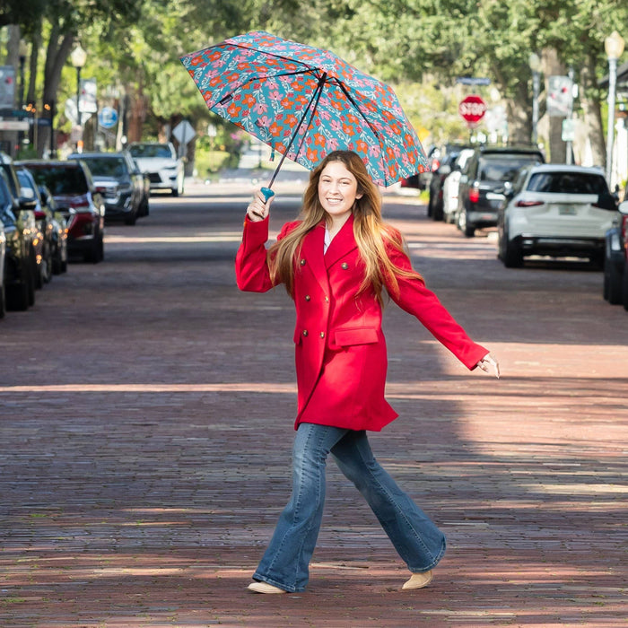 Teal Tango Wine Bottle Umbrella