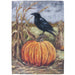 Raven on Pumpkin Banner Flag