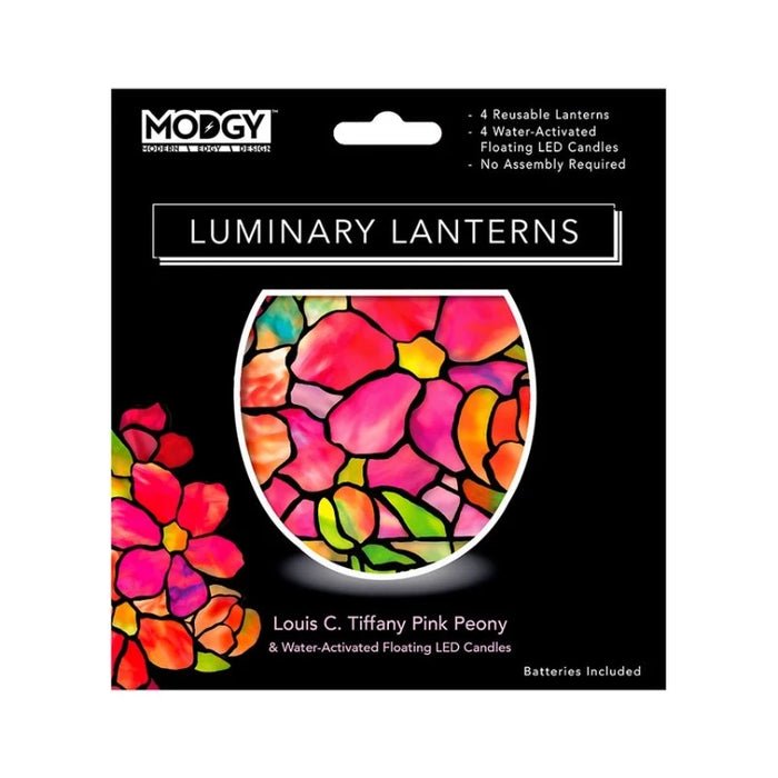 Pink Peony Expandable Luminary Lanterns