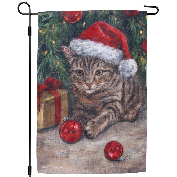 Christmas Kitty Mischief Garden Flag