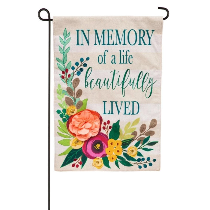 A Beautifully Lived Life Garden Flag