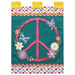 Floral Peace Sign Applique Garden Flag