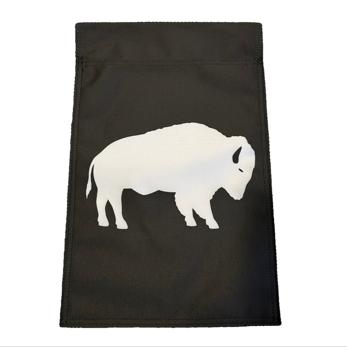 Black and White Standing Buffalo Garden Flag