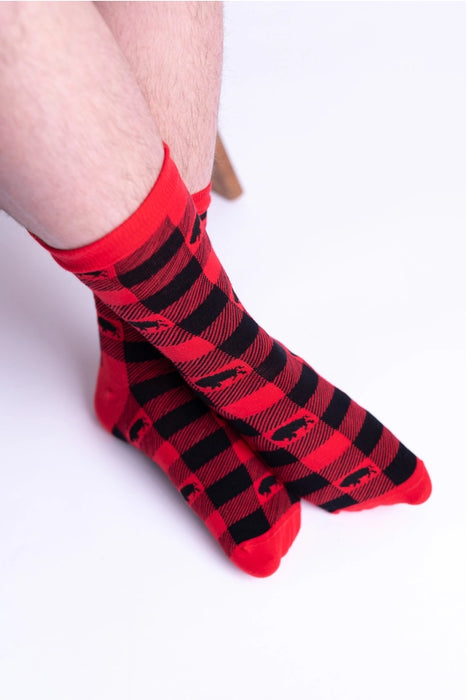 Red Buffalo Plaid Crew Socks