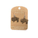 Buffalo Shaped Wood Earrings