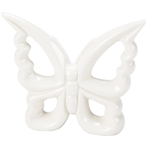 White Butterfly Stoneware Figurine