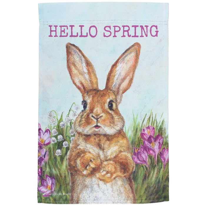 Hello Spring Vintage Bunny Garden Flag