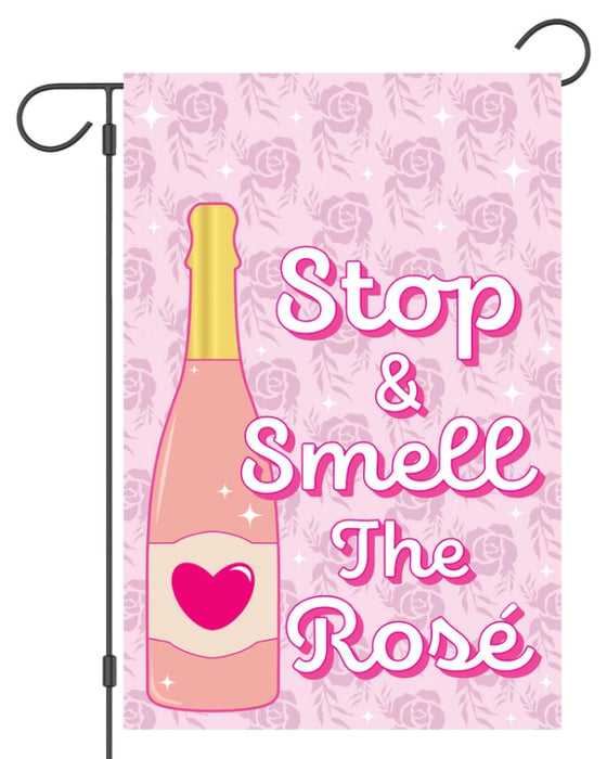 Stop and Smell the Rosé Garden Flag
