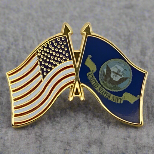 US Navy Dual Flags Lapel Pin (Large) 2025