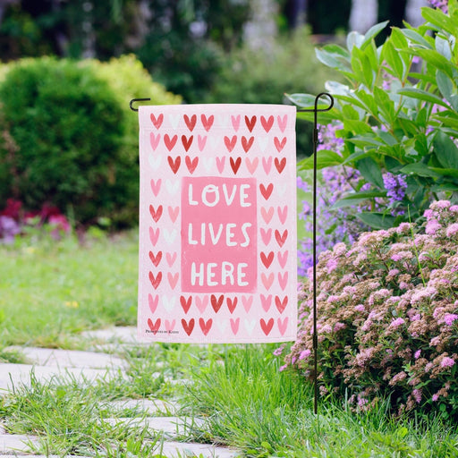 Love Lives Here Garden Flag