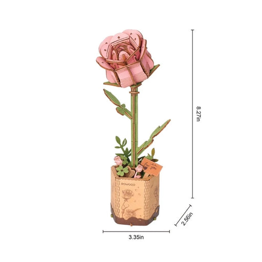 3D Wooden Pink Rose Puzzle