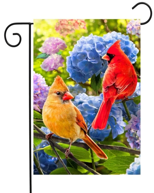 Male and Female Cardinal Garden Flag