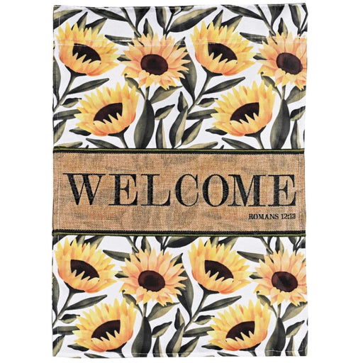 Sunflowers Romans 12:13 Garden Flag