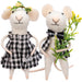 Sue + Sam Gingham Mouse Critter Ornament - Sold separately