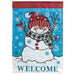 Polka Dot Hat Snowman Applique Banner Flag