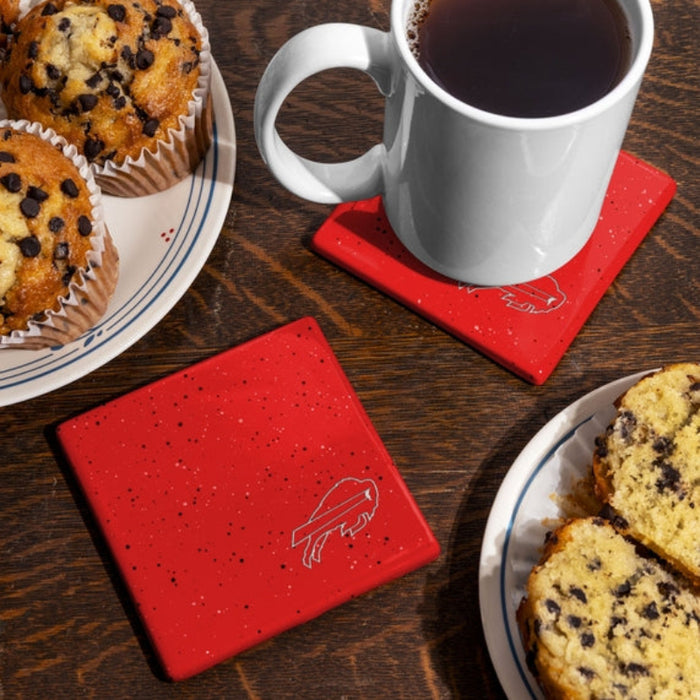 Buffalo Bills Red Speckle 4" Coaster - sold individually