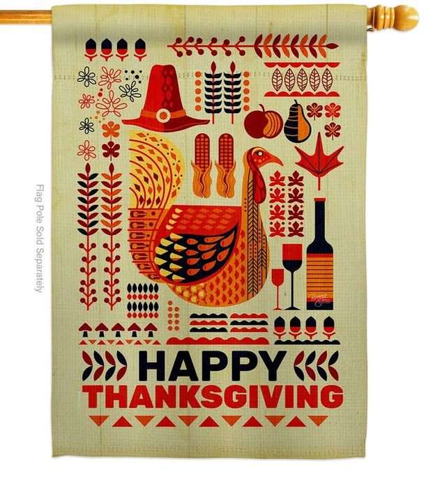 Thanksgiving Turkey Sentiment Banner Flag