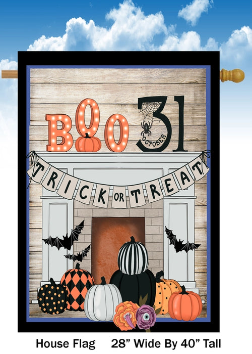 Trick or Treat Fireplace Banner Flag