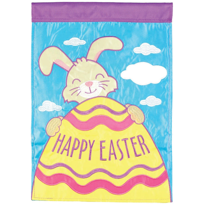 Huge Egg Easter Bunny Applique Banner Flag