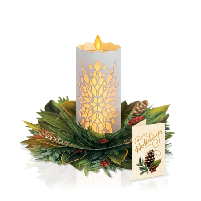 Holiday Light Up Candle Pop-Up Bouquet w/ Note Card