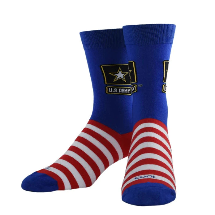 US Army Logo Striped Men's Crew Socks