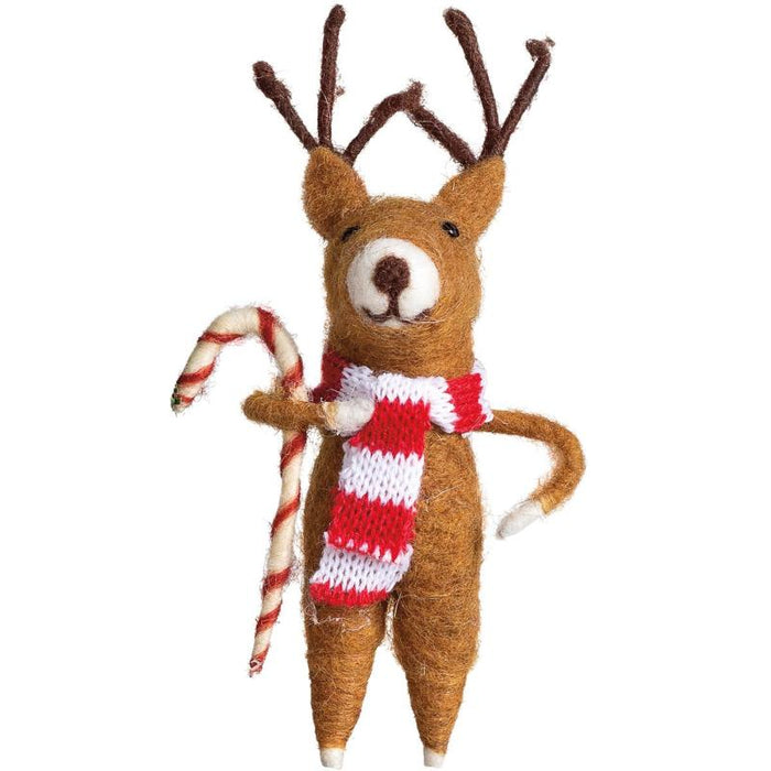 Reindeer & Candy Cane Critter Ornament