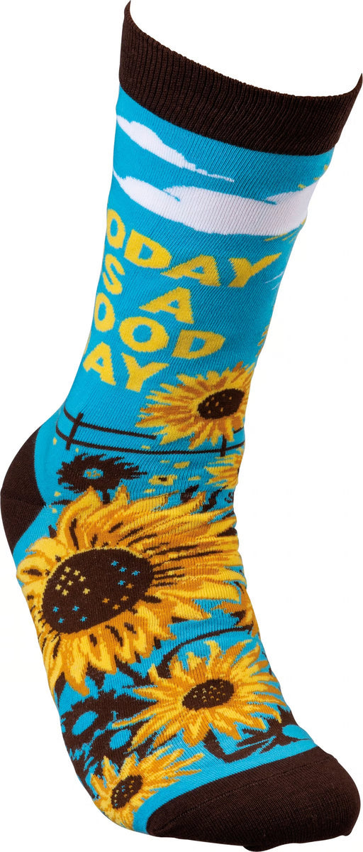 Today is A Good Day Sunflowers Crew Socks