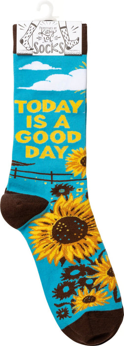Today is A Good Day Sunflowers Crew Socks
