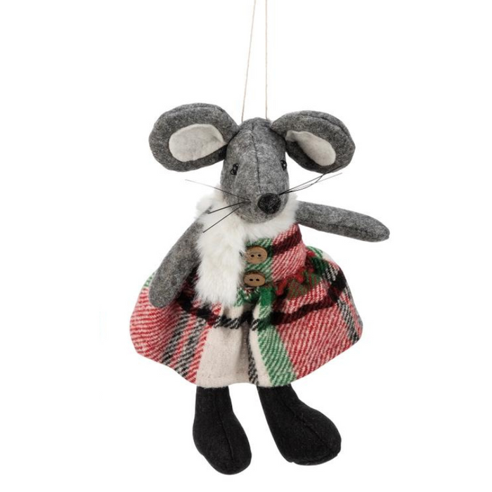 Christmas Dress Mouse Plush Ornament