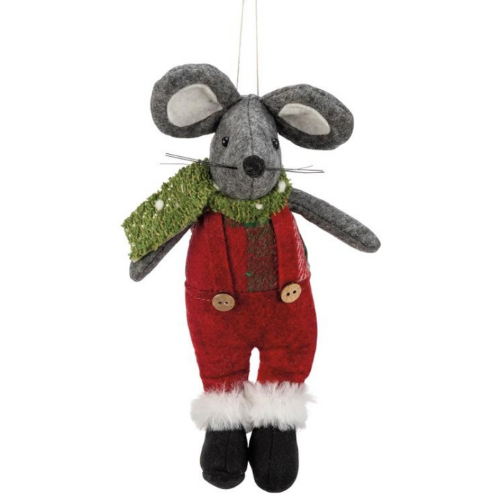 Christmas Overalls Mouse Plush Ornament