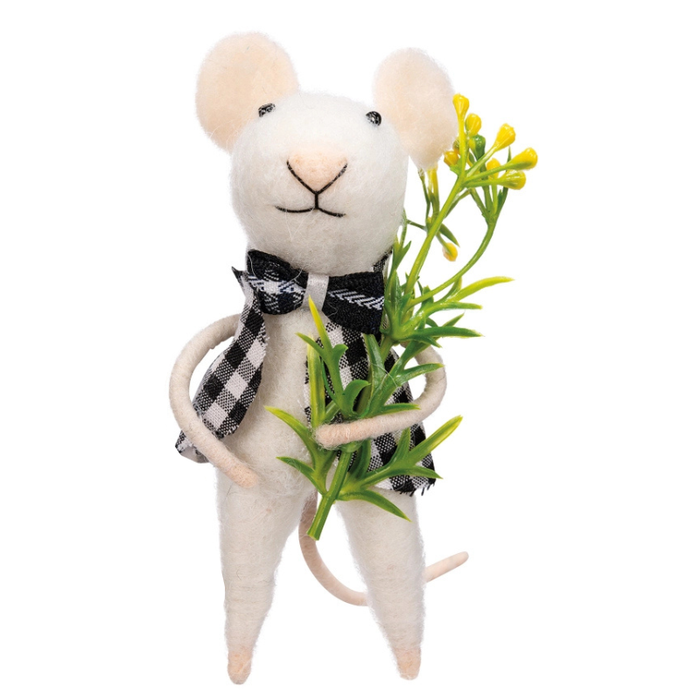 Sam Gingham Mouse Critter Ornament