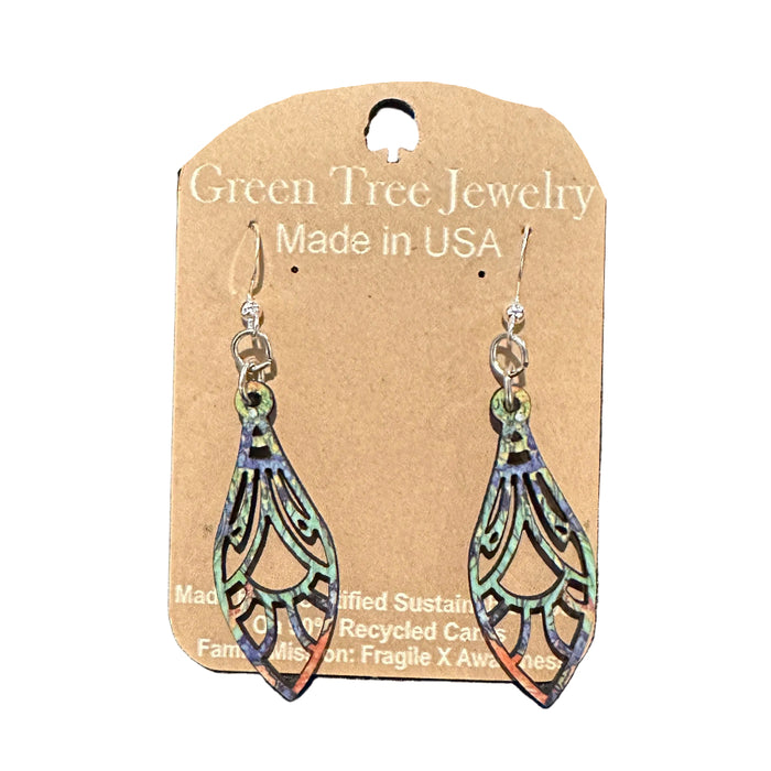 Van Gogh Iris Petal Wood Earrings