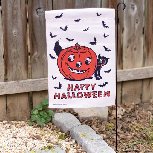 Happy Halloween Cat Vintage Garden Flag