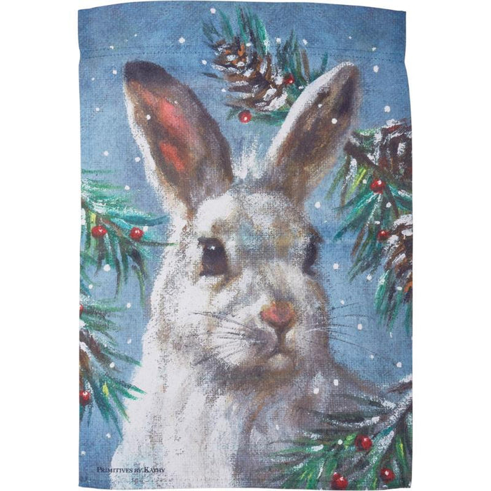 Vintage Snowy Bunny Garden Flag