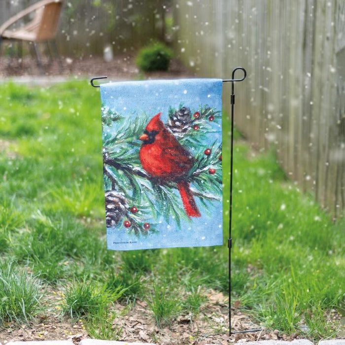 Vintage Winter Cardinal Garden Flag