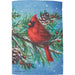 Vintage Winter Cardinal Garden Flag