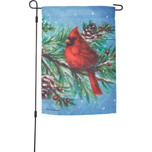 Vintage Winter Cardinal Garden Flag