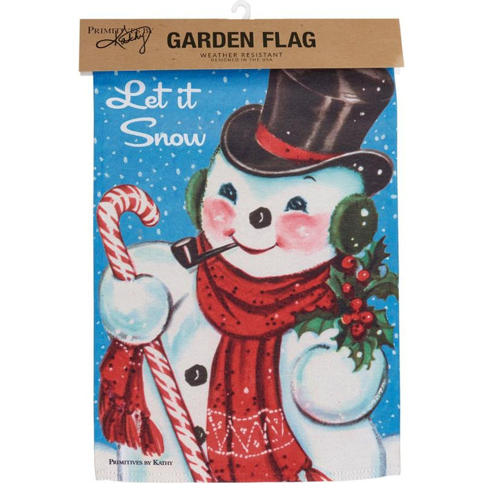 Let It Snow Vintage Garden Flag