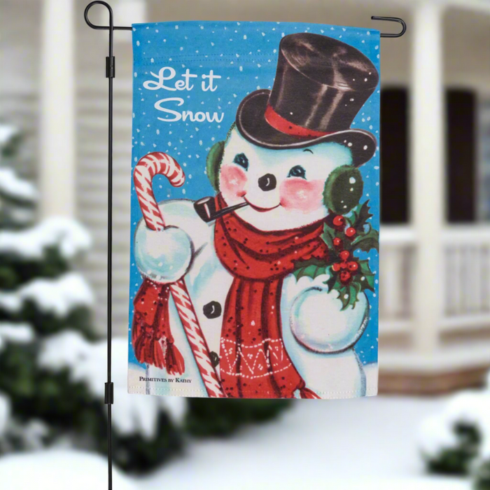 Let It Snow Vintage Garden Flag