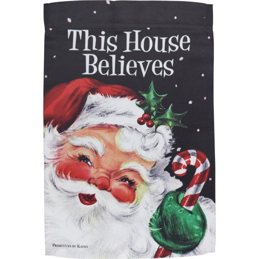 Vintage Santa Believer Garden Flag