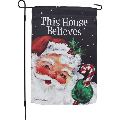 Vintage Santa Believer Garden Flag