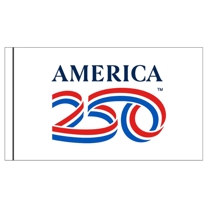 3x5' America 250th Anniversary White Nylon Indoor Flag