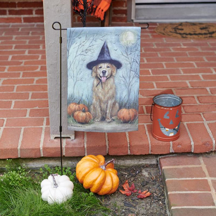 Witch Dog Garden Flag